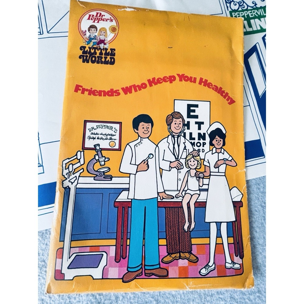 Vintage 1977 Dr. Pepper‎ Little World Advertising Friends Who Keep You Healthy